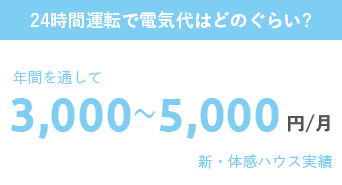 電気代3,000〜5,000円